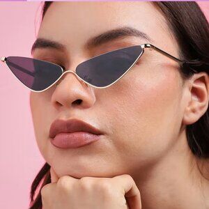 Slim Chrome Cateye Sunglasses